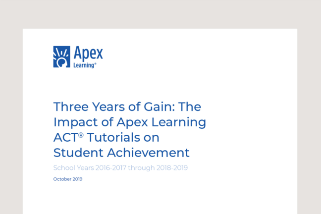 WEBD 35 007 three year gain with act tutorials efficacy study